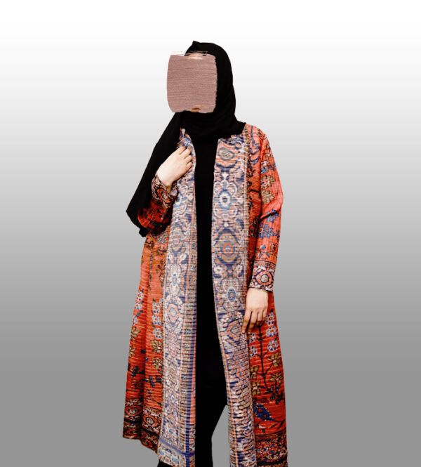 Multi-colored Pleated Shrug Abaya