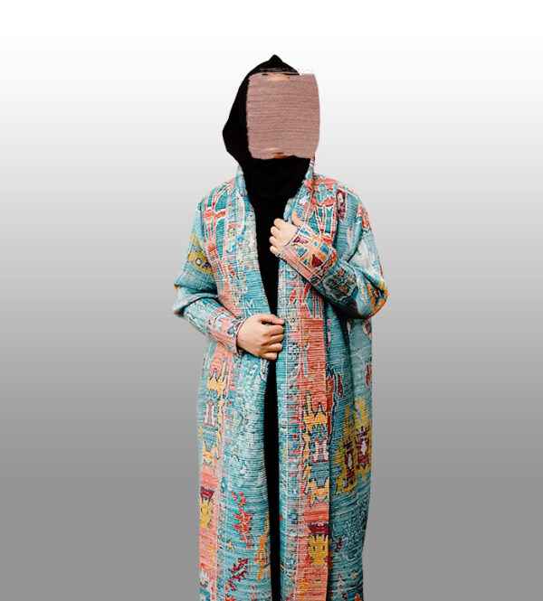 Turquoise Long Shrug Pleated Abaya