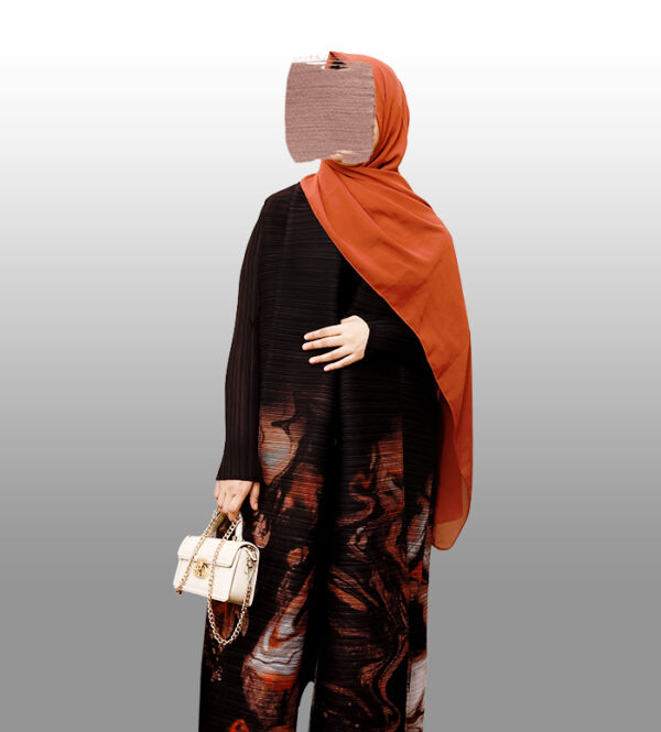 Black and Brown pleated FREE SIZE shrug abaya