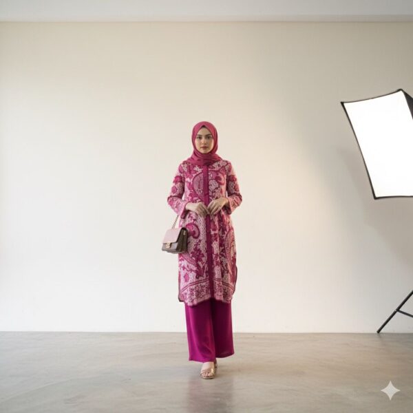 Pink Freesize Net patterened Co-Ord set