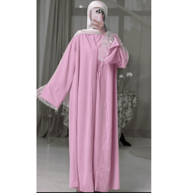 Satin Two Piece Shrug Abaya