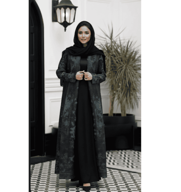 Galaxy Blue and Black shrug abaya